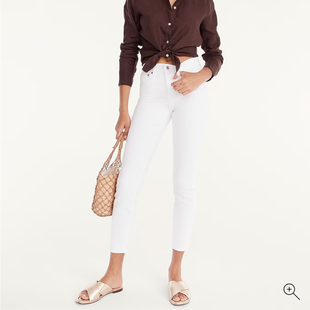 J Crew 9" mid-rise toothpick jean in white NWT 34